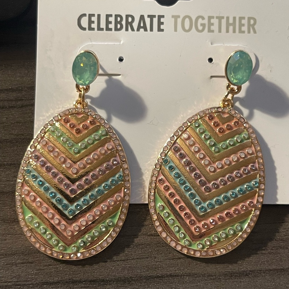 Multicolor Chevron Earrings
